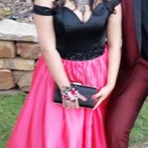 Black and Pink Prom Dress